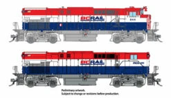 Rapido 033033 HO Scale MLW M420 + M420B Diesel British Columbia "Red White Blue" BCR 644 + 684