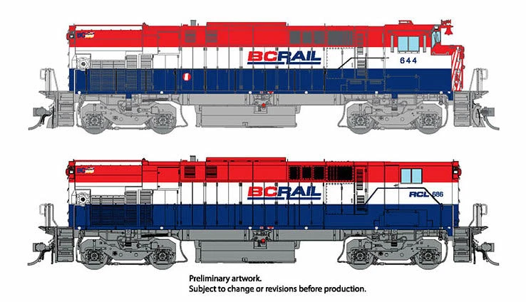 Rapido 033033 HO Scale MLW M420 + M420B Diesel British Columbia "Red White Blue" BCR 644 + 684 1 Rapido 033033 HO Scale MLW M420 + M420B Diesel British Columbia "Red White Blue" BCR 644 + 684