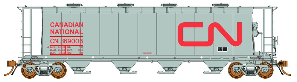 Rapido Trains 127001 HO Scale 3800 Cylindrical Hopper Canadian National With Red CN Car # Varies 1 Rapido Trains 127001 HO Scale 3800 Cylindrical Hopper Canadian National With Red CN Car # Varies