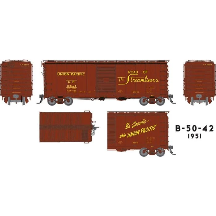 Rapido Trains 154005A HO Scale B-50-42 Boxcar Union Pacific "1951 Delivery" UP # Varies 1 Rapido Trains 154005A HO Scale B-50-42 Boxcar Union Pacific "1951 Delivery" UP # Varies