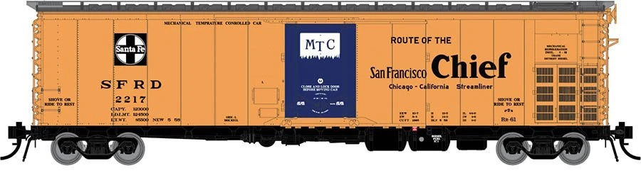 Rapido Trains 156009A HO Scale RR-61 Reefer Santa Fe San Francisco Chief SFRD # Varies 1 Rapido Trains 156009A HO Scale RR-61 Reefer Santa Fe San Francisco Chief SFRD # Varies