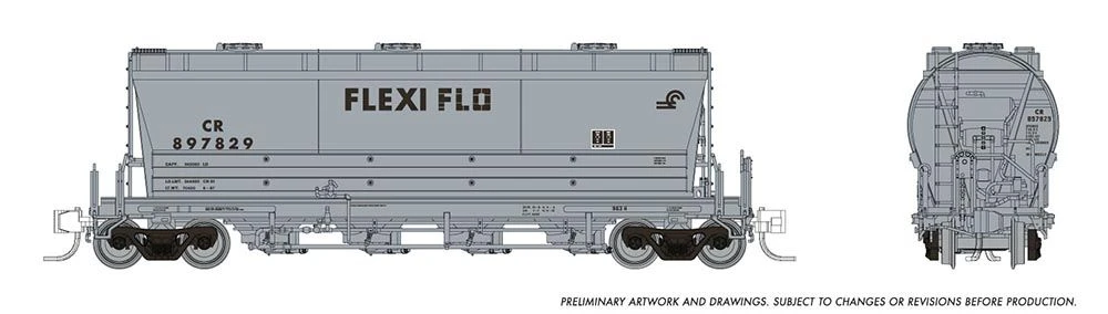Rapido Trains 533006A N Scale PD3500 Flexi Flo Covered Hopper Conrail (Repaint) CR # Varies 2 Rapido Trains 533006A N Scale PD3500 Flexi Flo Covered Hopper Conrail (Repaint) CR # Varies - Image 2