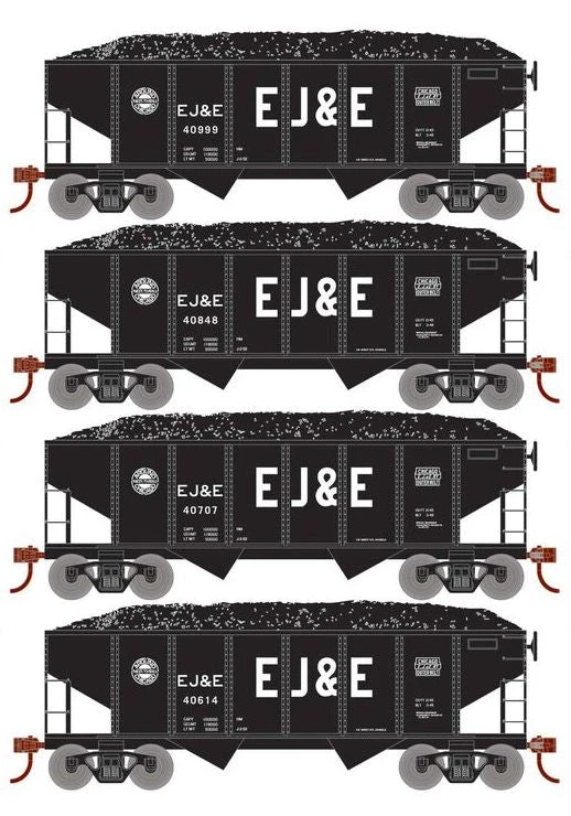 Roundhouse 50018 HO Scale 34' Ribbed Hopper W/Load EJ&E 4-Pack #1 1 Roundhouse 50018 HO Scale 34' Ribbed Hopper W/Load EJ&E 4-Pack #1