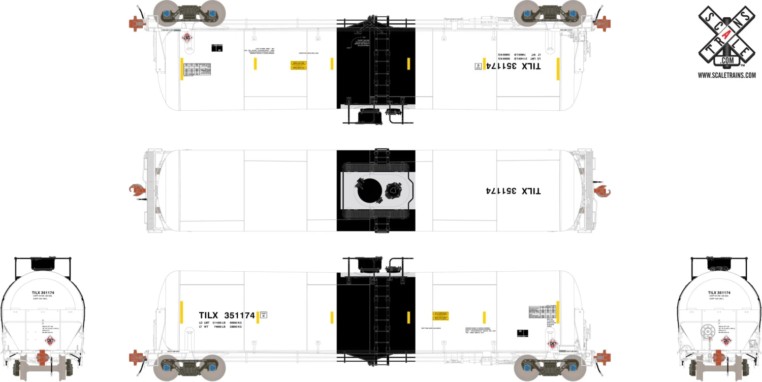 ScaleTrains 31752 Rivet HO Scale Trinity 31K Tank Car W/ Shields "Crude Oil" TILX 352555 2 ScaleTrains 31752 Rivet HO Scale Trinity 31K Tank Car W/ Shields "Crude Oil" TILX 352555 - Image 2