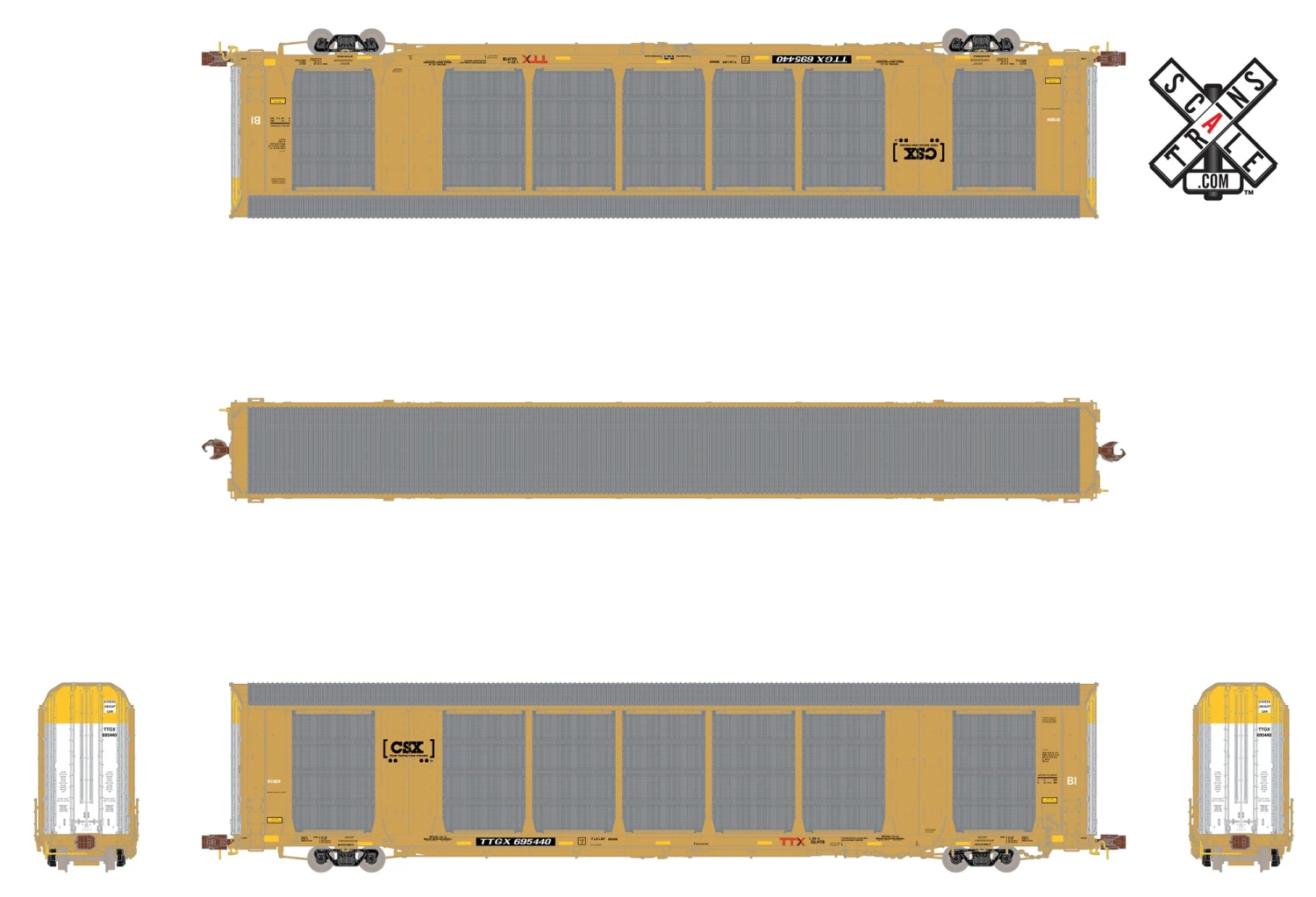 ScaleTrains 32696 Rivet N Scale Gunderson Multi-Max Autorack CSX/TTGX 695530 2 ScaleTrains 32696 Rivet N Scale Gunderson Multi-Max Autorack CSX/TTGX 695530 - Image 2