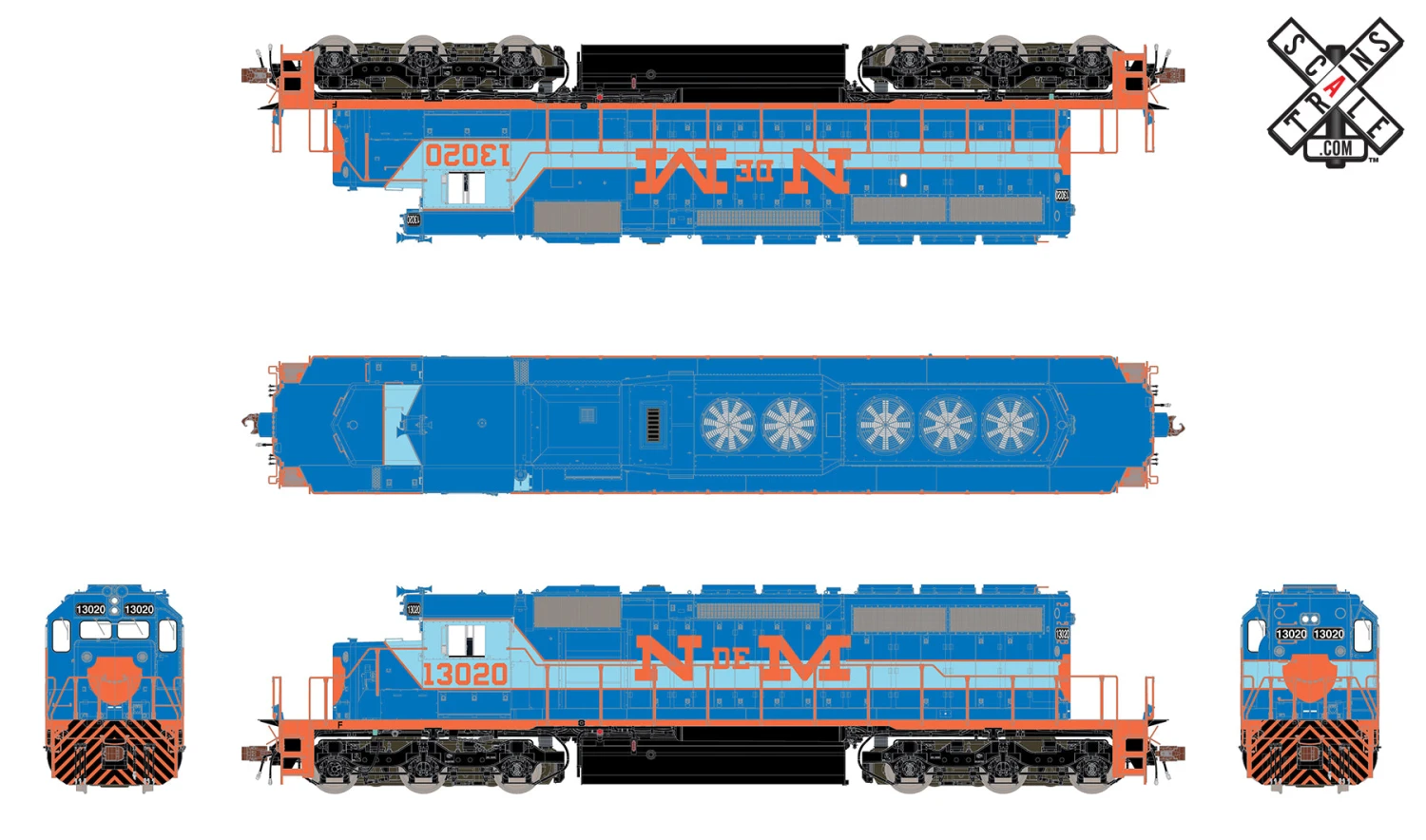 ScaleTrains 32821 Rivet Counter HO Scale EMD SD40-2 N De M 13020 DCC Sound 2 ScaleTrains 32821 Rivet Counter HO Scale EMD SD40-2 N De M 13020 DCC Sound - Image 2