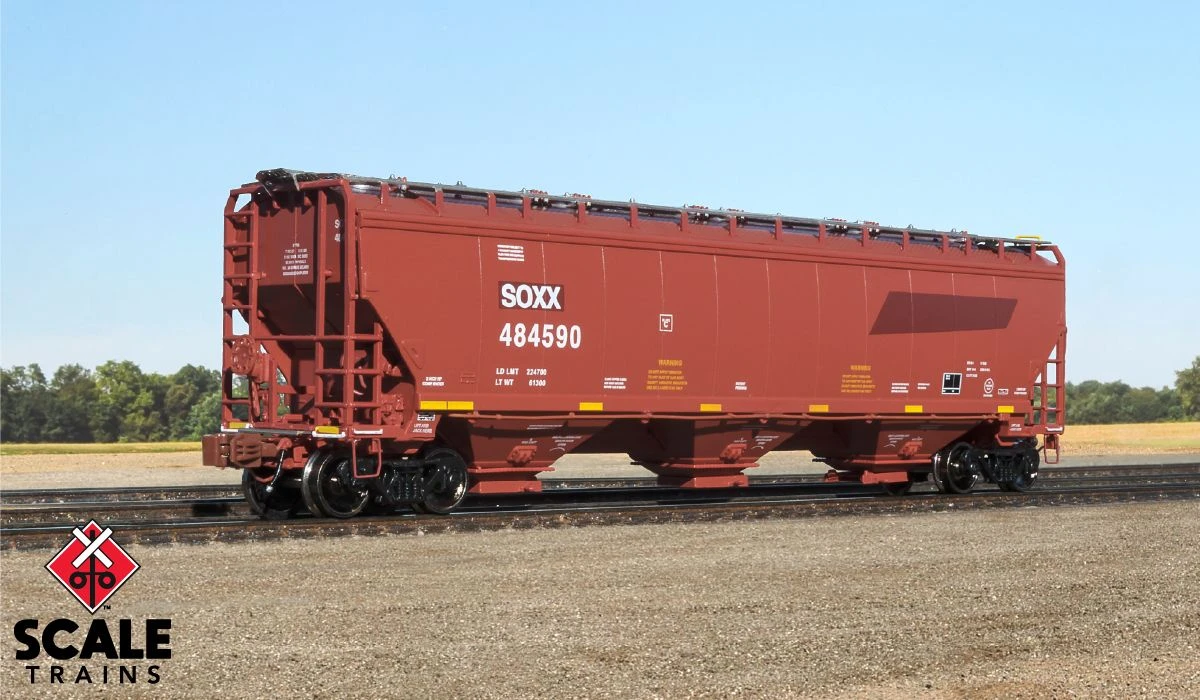 ScaleTrains 33262 Rivet N Scale Gunderson 5188 Covered Hopper Ex-BNSF SOXX 484575 1 ScaleTrains 33262 Rivet N Scale Gunderson 5188 Covered Hopper Ex-BNSF SOXX 484575