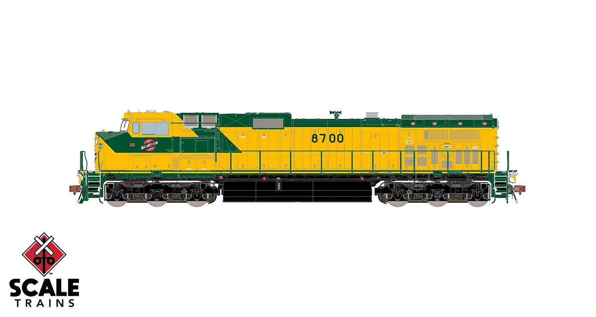 ScaleTrains 33473 Rivet Counter HO Scale GE Dash 9 (C44-9W) Chicago NorthWestern CN&W 8700 1 ScaleTrains 33473 Rivet Counter HO Scale GE Dash 9 (C44-9W) Chicago NorthWestern CN&W 8700