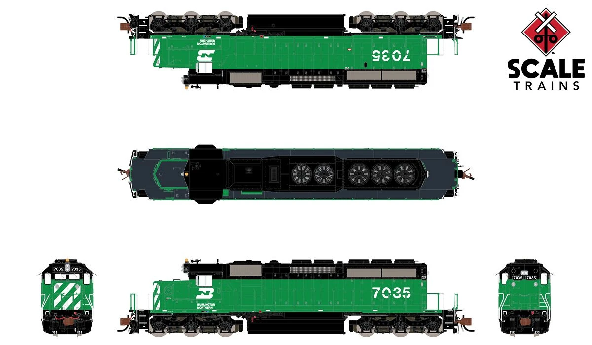ScaleTrains 33783 Rivet N Scale SD40-2 Burlington Northern BN 7035 DCC LokSound 2 ScaleTrains 33783 Rivet N Scale SD40-2 Burlington Northern BN 7035 DCC LokSound - Image 2