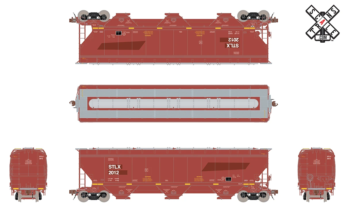 ScaleTrains Rivet 33339 HO Scale Gunderson 5188 Covered Hopper Ex-BNSF STLX 2059 2 ScaleTrains Rivet 33339 HO Scale Gunderson 5188 Covered Hopper Ex-BNSF STLX 2059 - Image 2