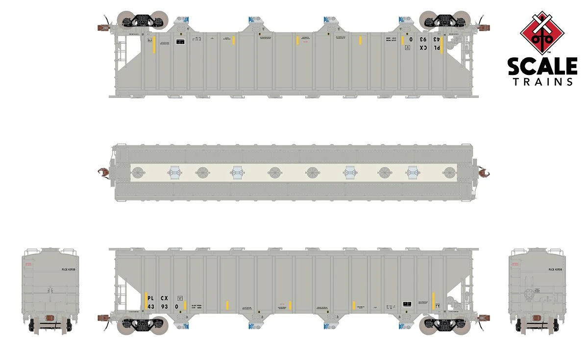 ScaleTrains Rivet 33689 HO Scale PS-2 5820 Covered Hopper Pullman Leasing PLCX 43930 3 ScaleTrains Rivet 33689 HO Scale PS-2 5820 Covered Hopper Pullman Leasing PLCX 43930 - Image 3