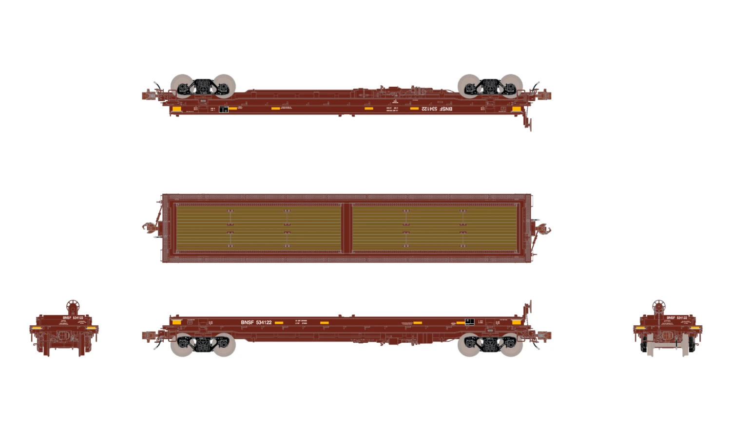 ScaleTrains Rivet 38404 HO Scale Thrall 48' Coil Steel Car BNSF "Wedge" 534122 4 ScaleTrains Rivet 38404 HO Scale Thrall 48' Coil Steel Car BNSF "Wedge" 534122 - Image 4