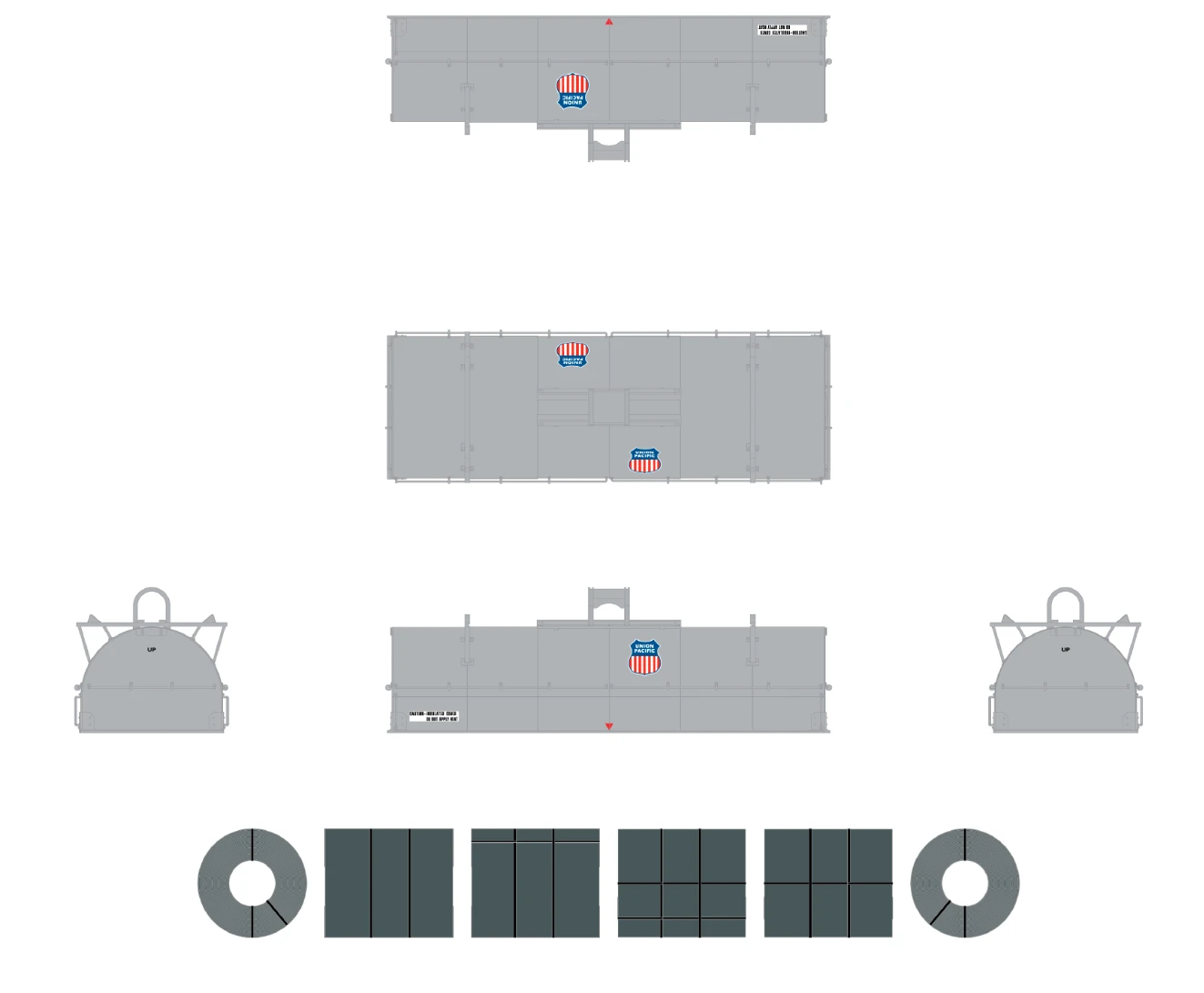 ScaleTrains Rivet 38500 HO Scale Thrall 48' Coil Steel Car Union Pacific UP 249186 4 ScaleTrains Rivet 38500 HO Scale Thrall 48' Coil Steel Car Union Pacific UP 249186 - Image 4