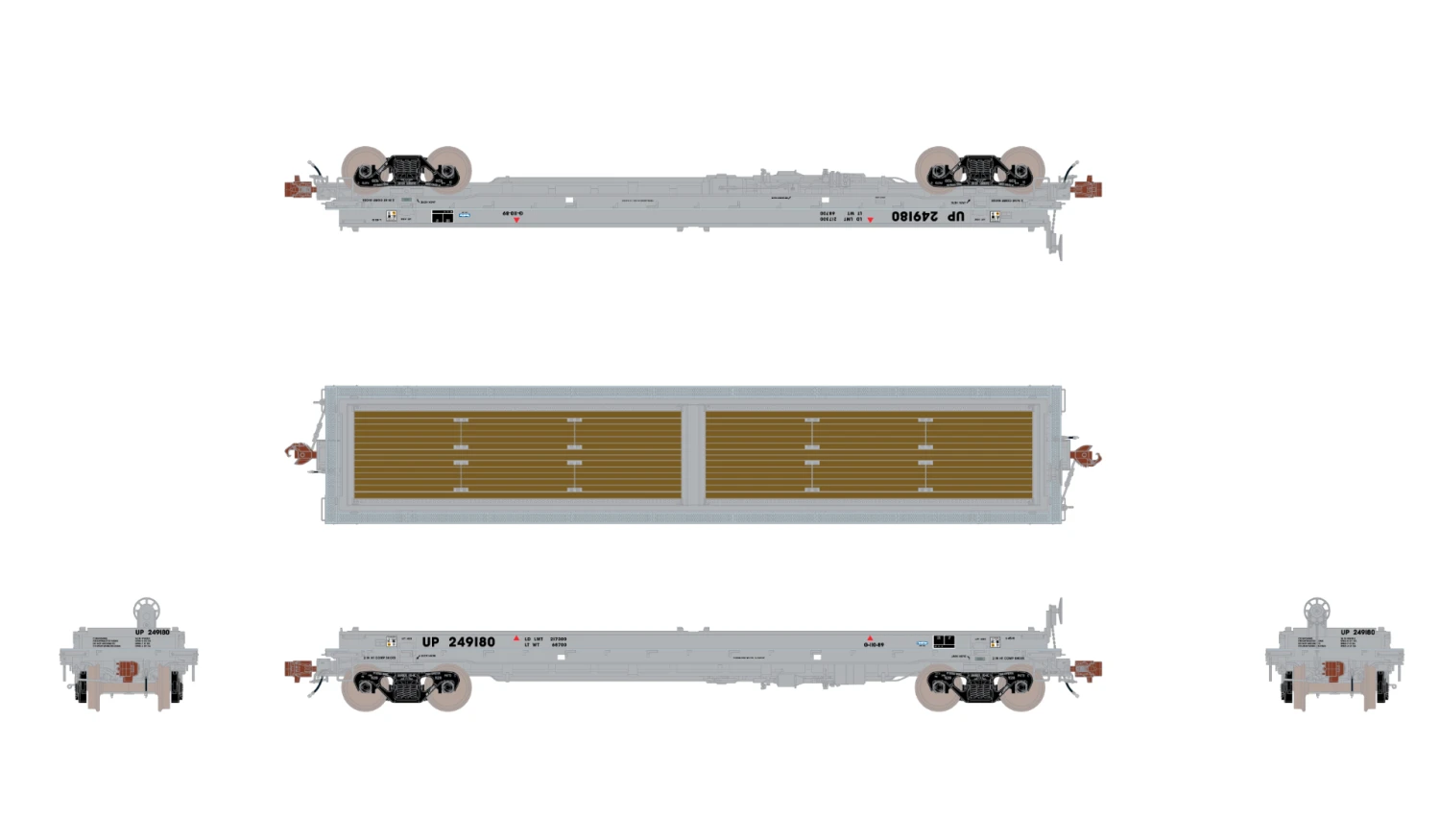 ScaleTrains Rivet 38500 HO Scale Thrall 48' Coil Steel Car Union Pacific UP 249186 3 ScaleTrains Rivet 38500 HO Scale Thrall 48' Coil Steel Car Union Pacific UP 249186 - Image 3
