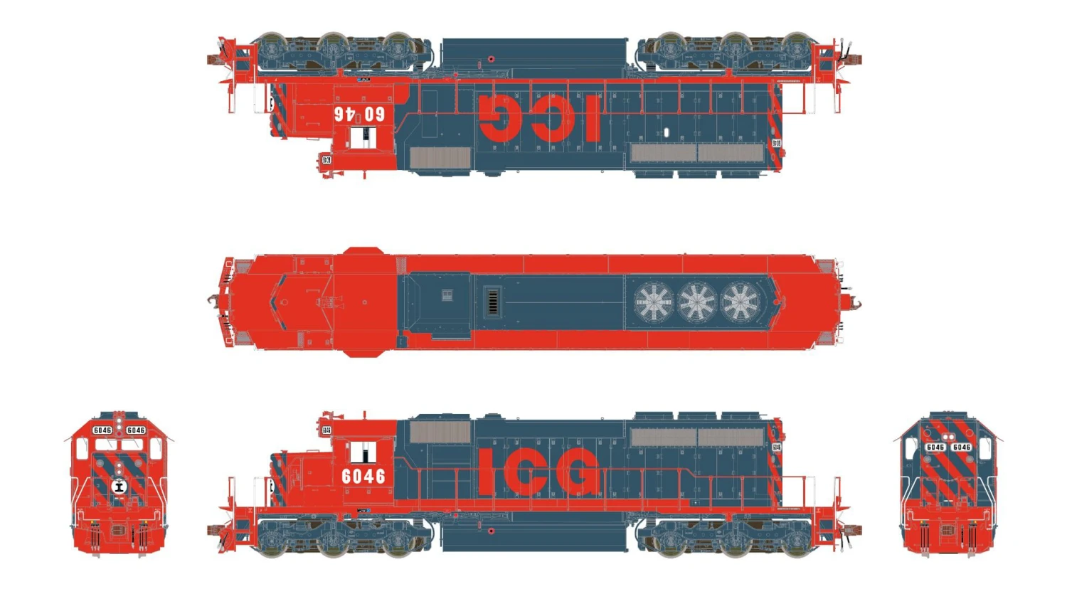 ScaleTrains Rivet 38806 HO Scale EMD SD40-2 Illinois Central Gulf ICG 6041 - DC 2 ScaleTrains Rivet 38806 HO Scale EMD SD40-2 Illinois Central Gulf ICG 6041 - DC - Image 2
