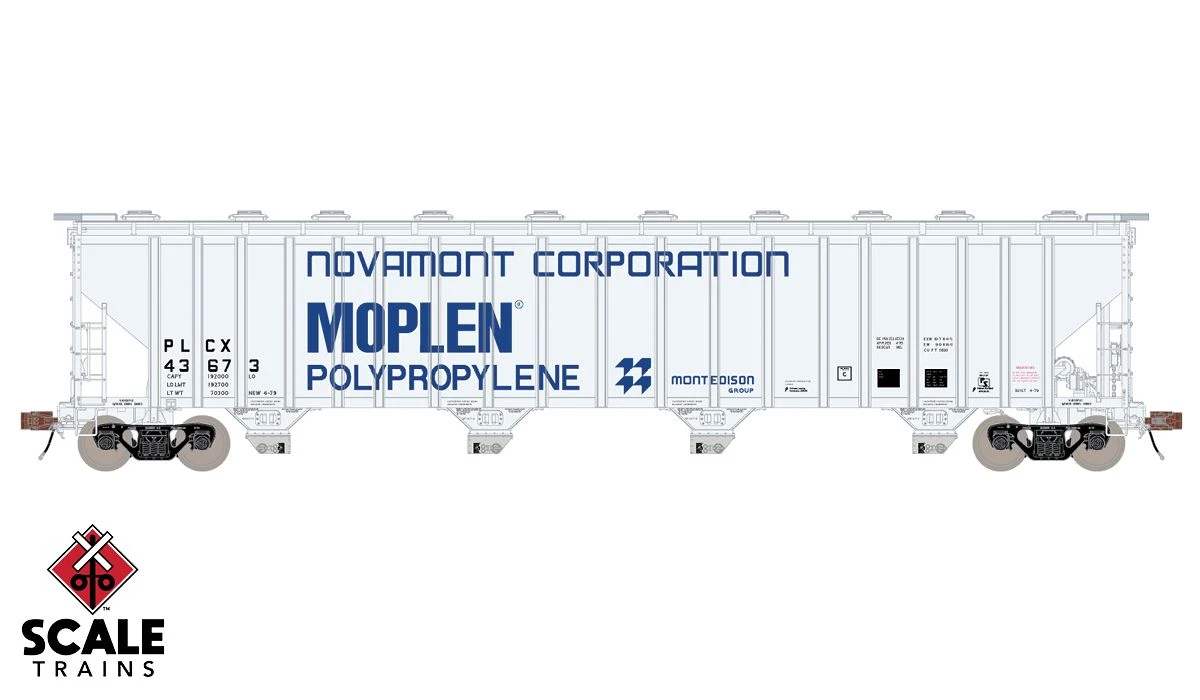ScaleTrains Rivet Counter 33685 HO Scale PS-2 5820 Covered Hopper Novamont PLCX 43673 2 ScaleTrains Rivet Counter 33685 HO Scale PS-2 5820 Covered Hopper Novamont PLCX 43673 - Image 2