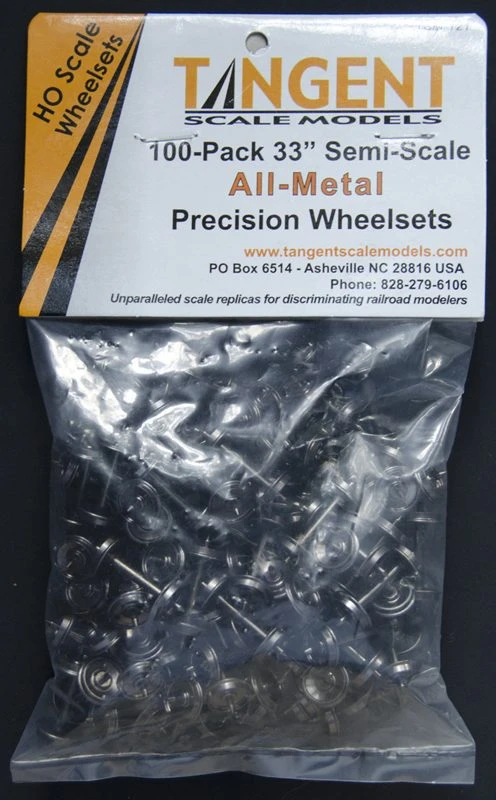 Tangent Scale Models 121 HO Scale 33" Semi-Scale .88 Tread All-Metal Wheelsets 100 Pack 1 Tangent Scale Models 121 HO Scale 33" Semi-Scale .88 Tread All-Metal Wheelsets 100 Pack