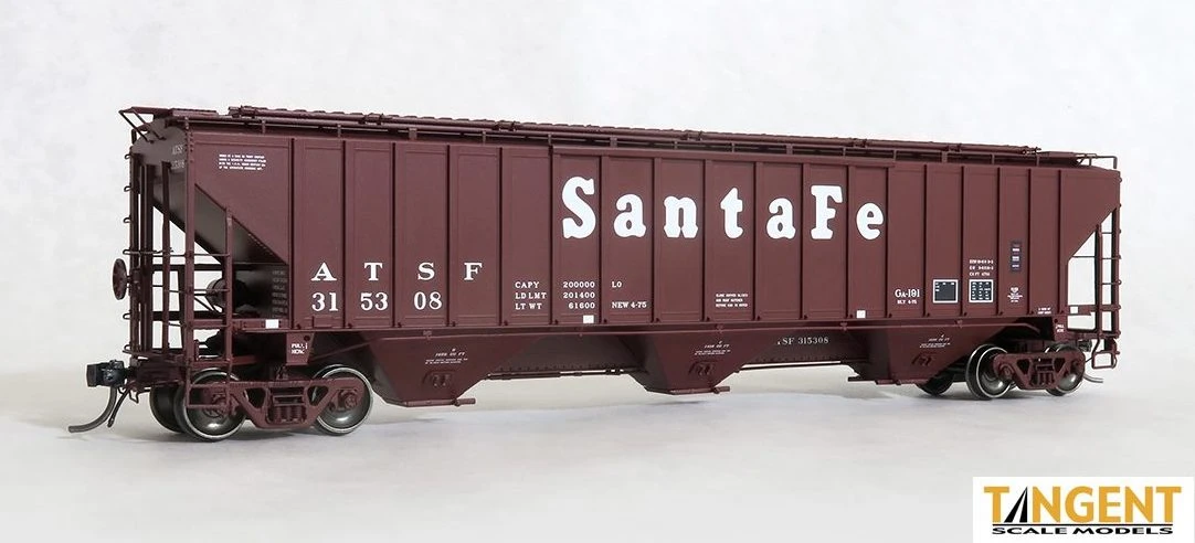 Tangent Scale Models 20043-06 PS 4750 Covered Hopper Santa Fe ATSF 1 Tangent Scale Models 20043-06 PS 4750 Covered Hopper Santa Fe ATSF