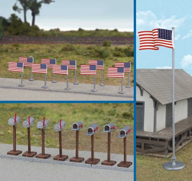 Walthers 949-4171 HO Scale US 48 Star Flags And Mailboxes 1 Walthers 949-4171 HO Scale US 48 Star Flags And Mailboxes