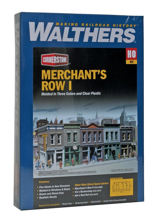 Walthers Cornerstone 933-3028 HO Scale Merchant's Row I Structure Kit 2 Walthers Cornerstone 933-3028 HO Scale Merchant's Row I Structure Kit - Image 2