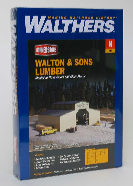 Walthers Cornerstone 933-3235 N Scale Walton & Sons Lumber Kit 2 Walthers Cornerstone 933-3235 N Scale Walton & Sons Lumber Kit - Image 2
