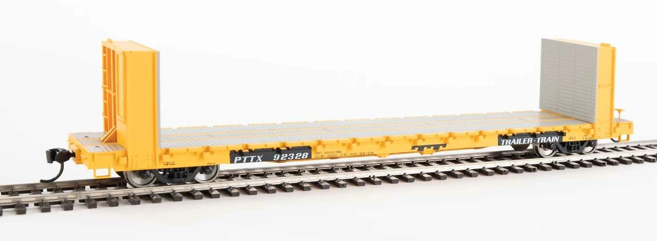 Walthers Mainline 910-5821 60' Pullman Bulkhead Flatcar Trailer Train PTTX 92328 1 Walthers Mainline 910-5821 60' Pullman Bulkhead Flatcar Trailer Train PTTX 92328