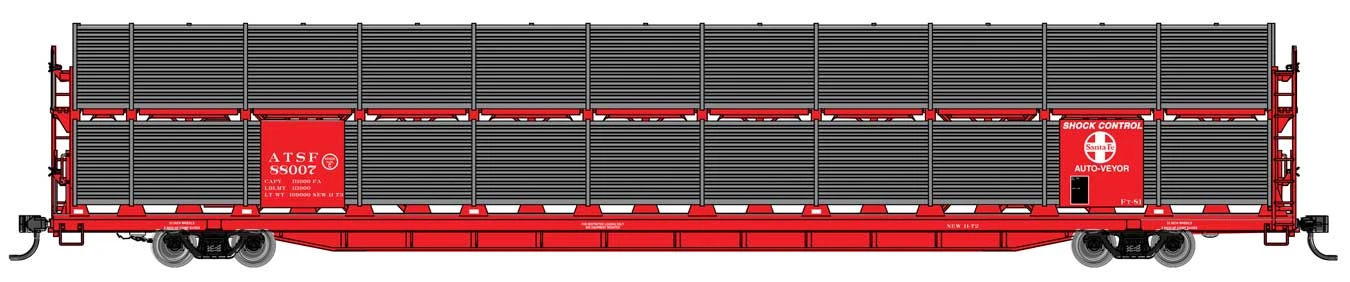Walthers Mainline 910-8103 HO Scale 89' Bi-Level Shielded Auto Rack Santa Fe ATSF 88023 1 Walthers Mainline 910-8103 HO Scale 89' Bi-Level Shielded Auto Rack Santa Fe ATSF 88023
