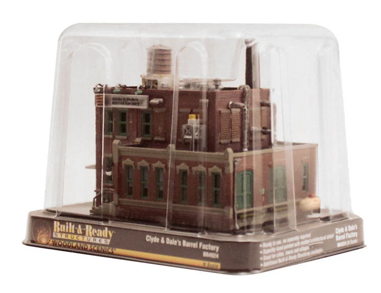 Woodland Scenics BR4924 N Scale Built Up Structure - Clyde & Dale's Barrel Factory With LED Lighting 7 Woodland Scenics BR4924 N Scale Built Up Structure - Clyde & Dale's Barrel Factory With LED Lighting - Image 7