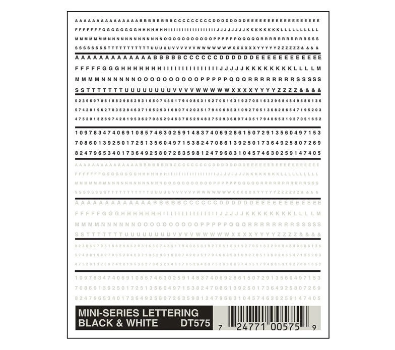 Woodland Scenics DT575 Dry Transfer Decals - Mini Lettering, Black And White 1 Woodland Scenics DT575 Dry Transfer Decals - Mini Lettering, Black And White