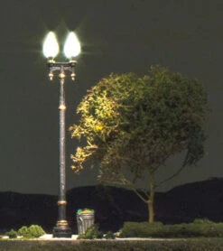 Woodland Scenics JP5632 HO Scale Just Plug Street Lights - Double Lamp Post (3-Pack) -Model Train Toys Shop woodland scenics jp5632 ho scale just plug street lights double lamp post 3 pack b 1