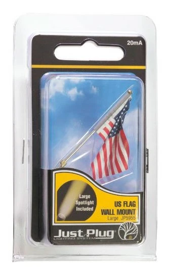 Woodland Scenics JP5954 Just Plug Medium (1-3/8") Wall Mount Pole With U.S. Flag And Spotlight 3 Woodland Scenics JP5954 Just Plug Medium (1-3/8") Wall Mount Pole With U.S. Flag And Spotlight - Image 3