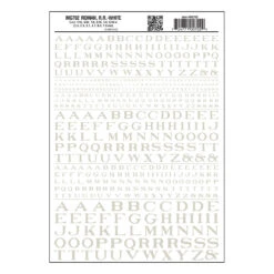 Woodland Scenics MG702 Model Graphics, Roman Letters, White
