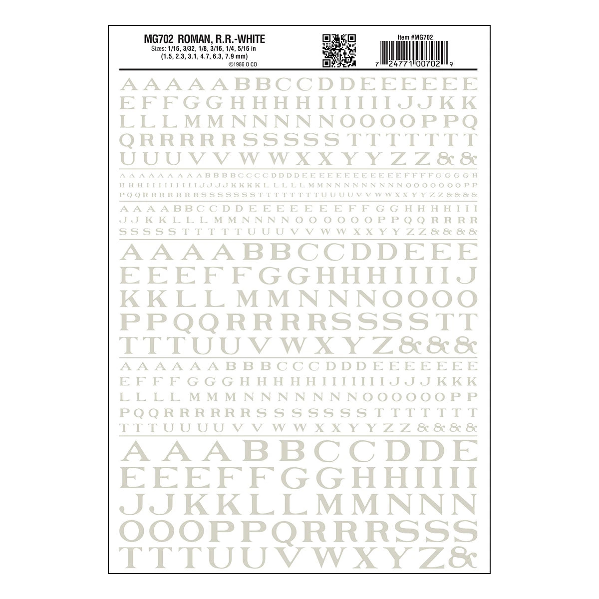 Woodland Scenics MG702 Model Graphics, Roman Letters, White 1 Woodland Scenics MG702 Model Graphics, Roman Letters, White
