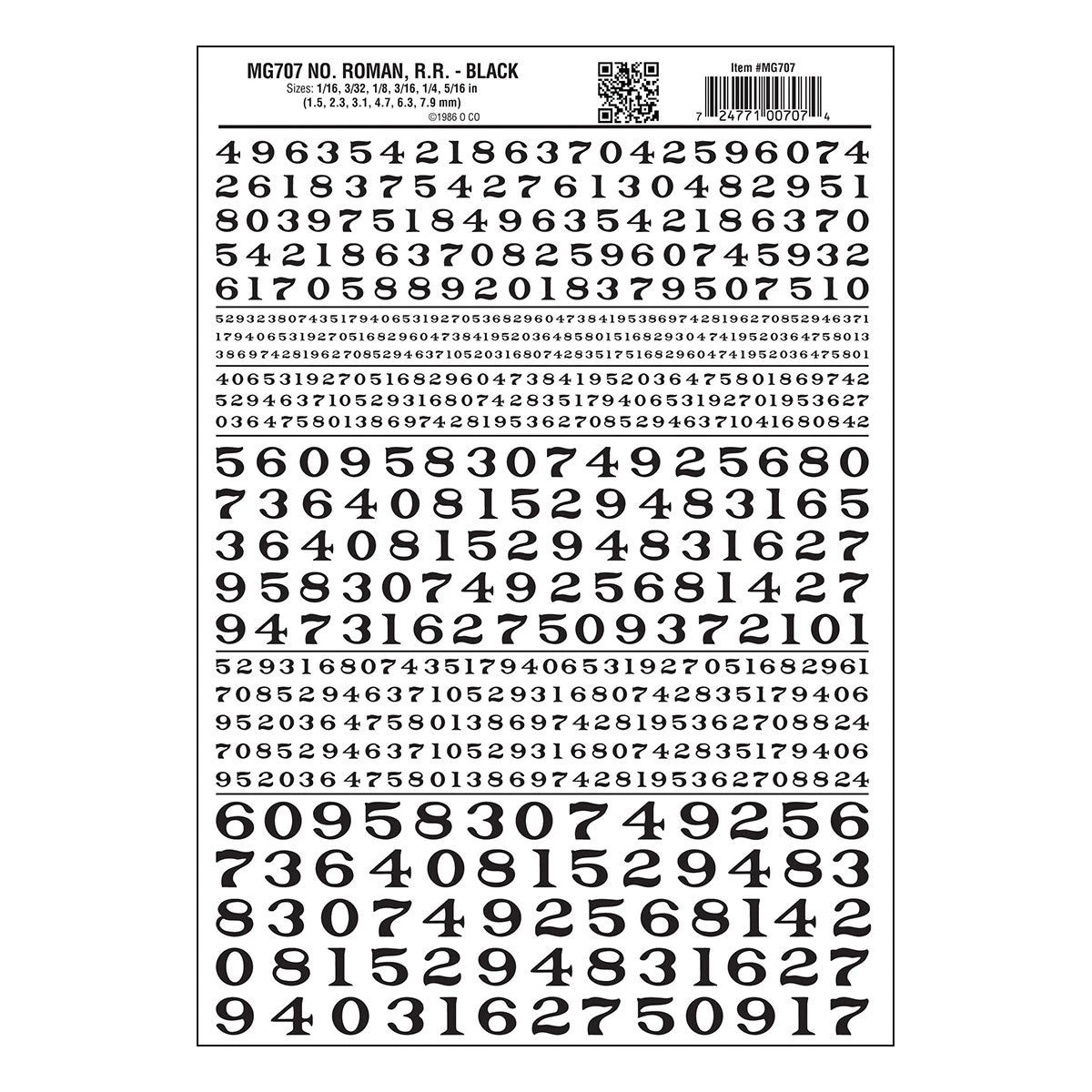 Woodland Scenics MG707 Model Graphics, Roman Numbers, Black 1 Woodland Scenics MG707 Model Graphics, Roman Numbers, Black