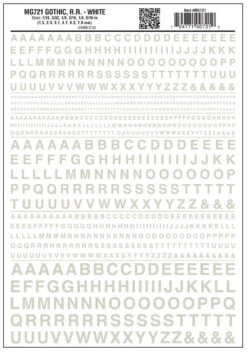 Woodland Scenics MG721 Model Graphics, Gothic Letters, White
