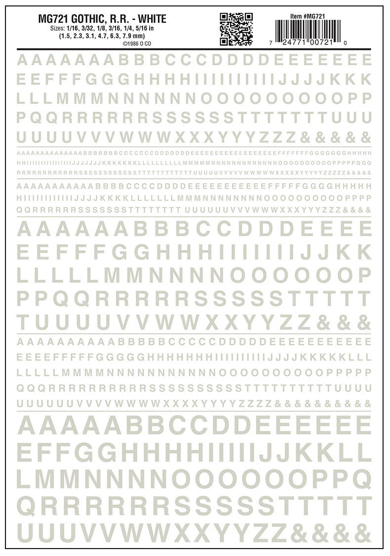 Woodland Scenics MG721 Model Graphics, Gothic Letters, White 1 Woodland Scenics MG721 Model Graphics, Gothic Letters, White