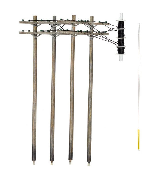 Woodland Scenics US2251 N Scale Pre-Wired Utility Poles With Double Crossbars 1 Woodland Scenics US2251 N Scale Pre-Wired Utility Poles With Double Crossbars